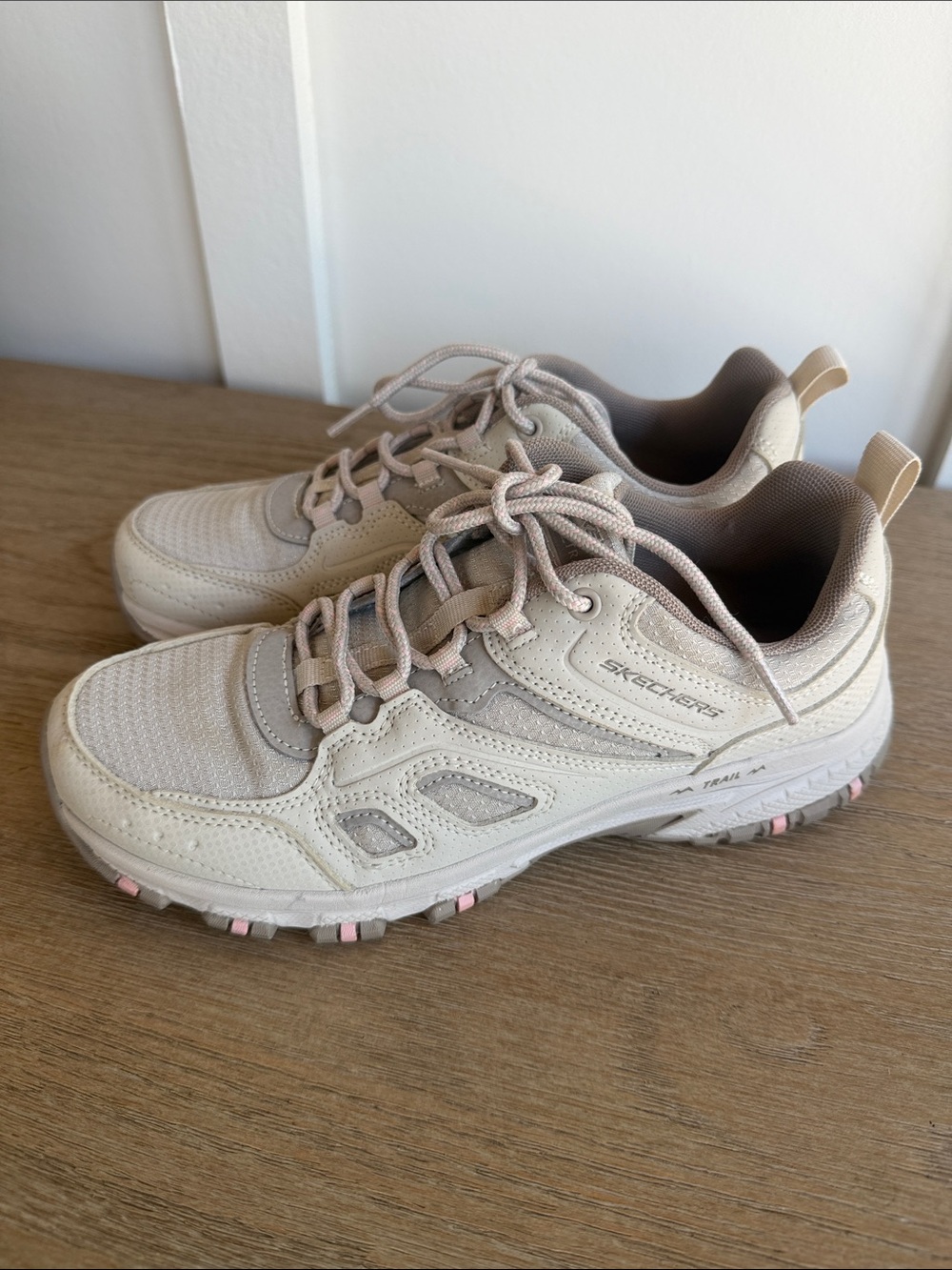 Light Beige Athletic Sneakers - Neutral Trail Style-New- Sckecher